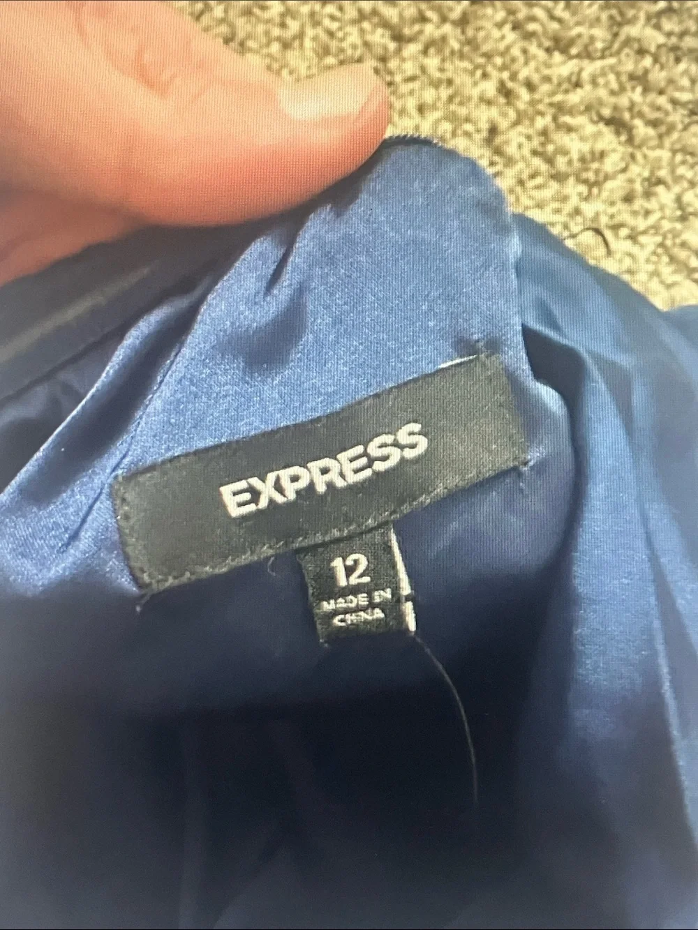 Express Strapless Ruched Sheen Dress - Navy Blue